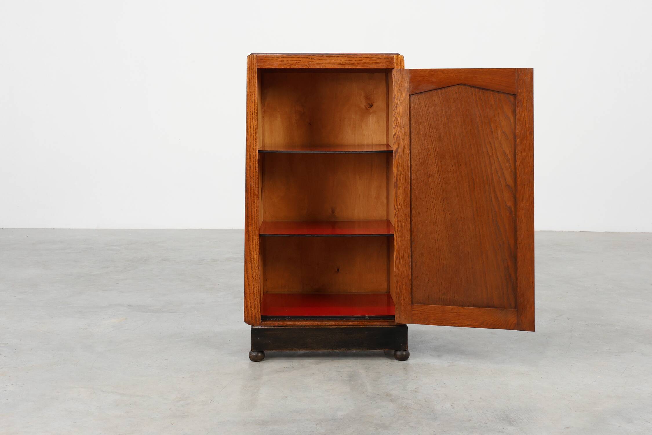 Amsterdamse school wooden cabinet or nightstand, The Netherlands ca. 1915