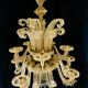 Chandelier murano Barovier gold inlay