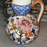 Gien earthenware pitcher peony decor.
