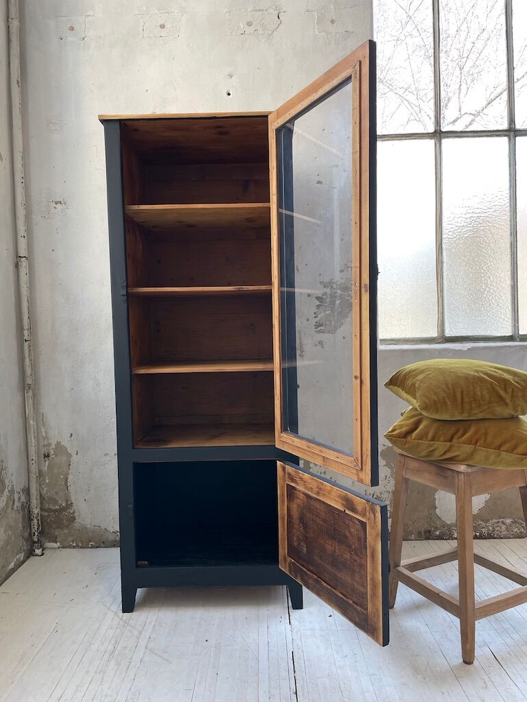 Old black storage window