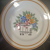 Set of Hbcm floral plates France