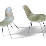 Series of 3 DSX chairs by Charles and Ray Eames in Herman Miller fiber