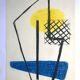 CURIGER Untitled (blue and yellow), 1954. Mixed media signed in pencil.