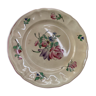 Assiette ancienne demi-porcelaine kg luneville