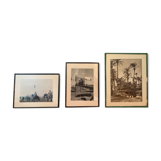 Lot de trois photos argentiques du Maroc encadrées