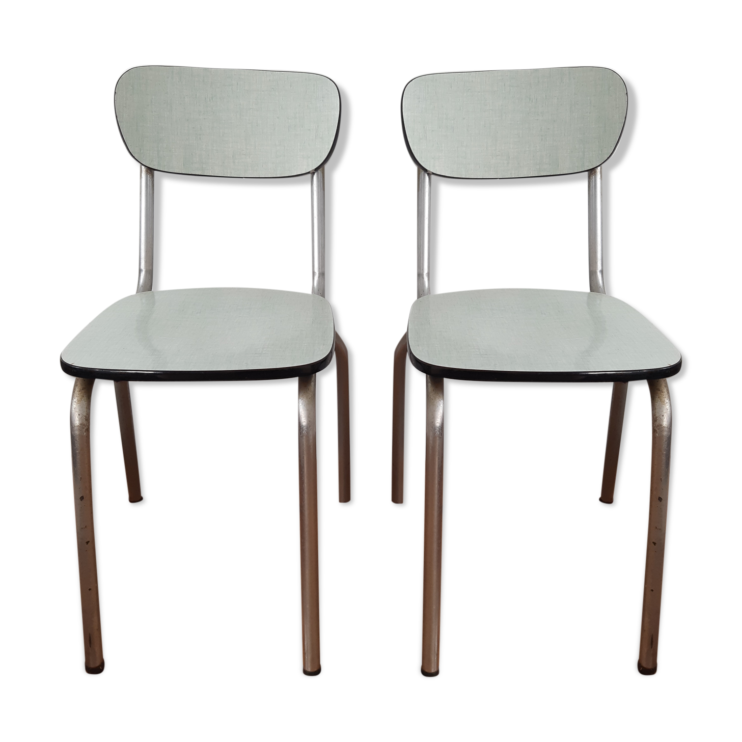 Lot of 2 vintage formica chairs