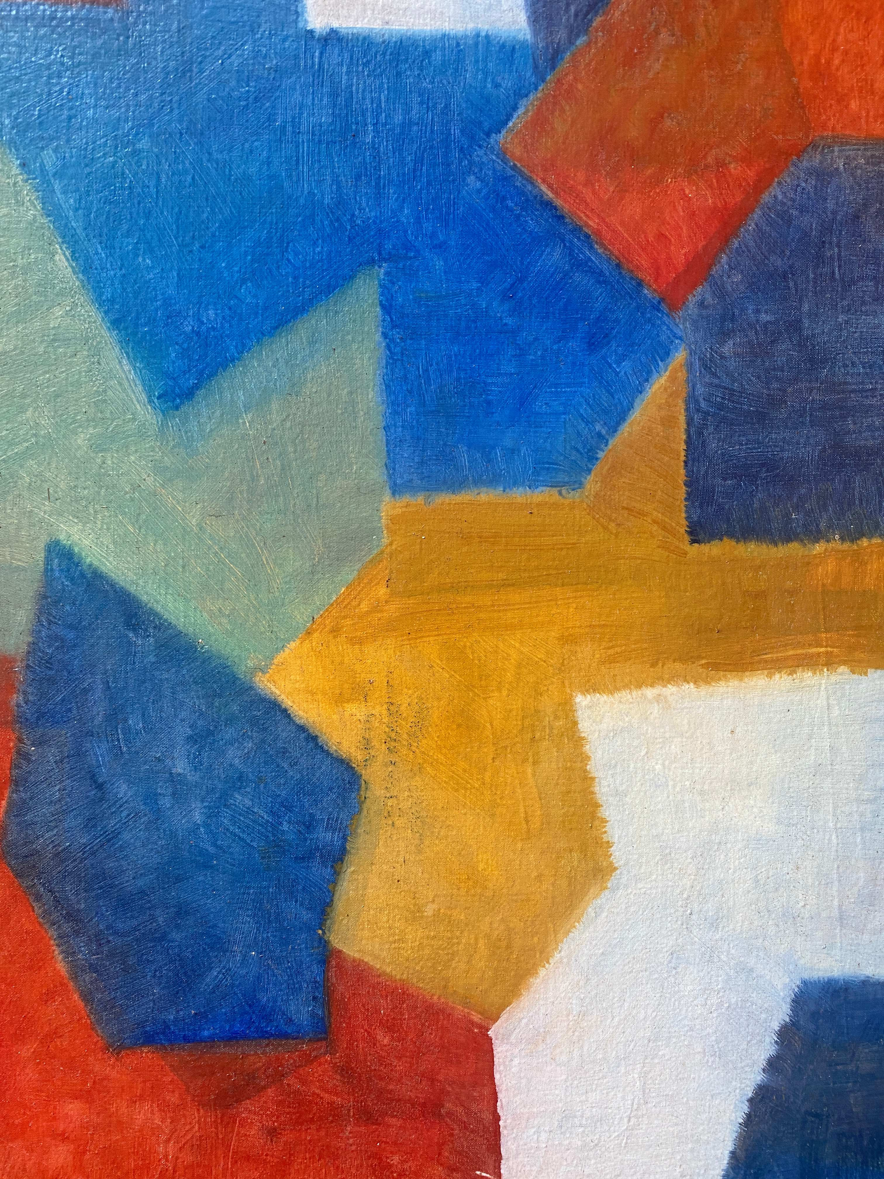 Table "Abstraction" HSP signed J. Bergeron 1965 ec. Poliakoff