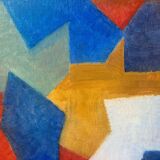 Table "Abstraction" HSP signed J. Bergeron 1965 ec. Poliakoff