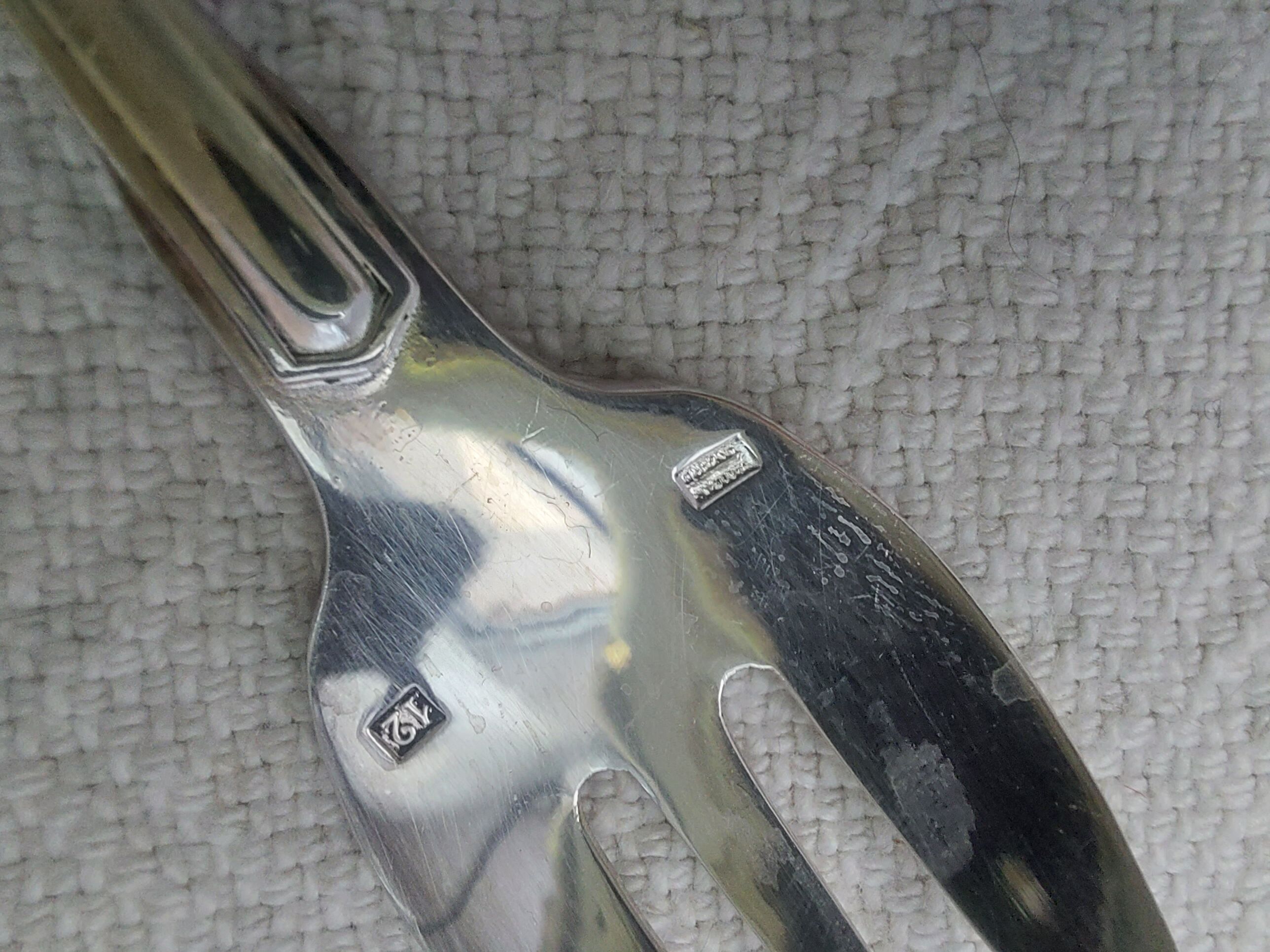 12 dessert forks in silver metal cailard bayard