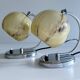 Pair of art deco lamps, chrome glass