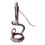 Brutalist style wrought iron lamp base