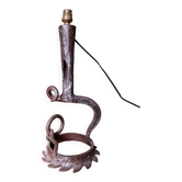 Brutalist style wrought iron lamp base