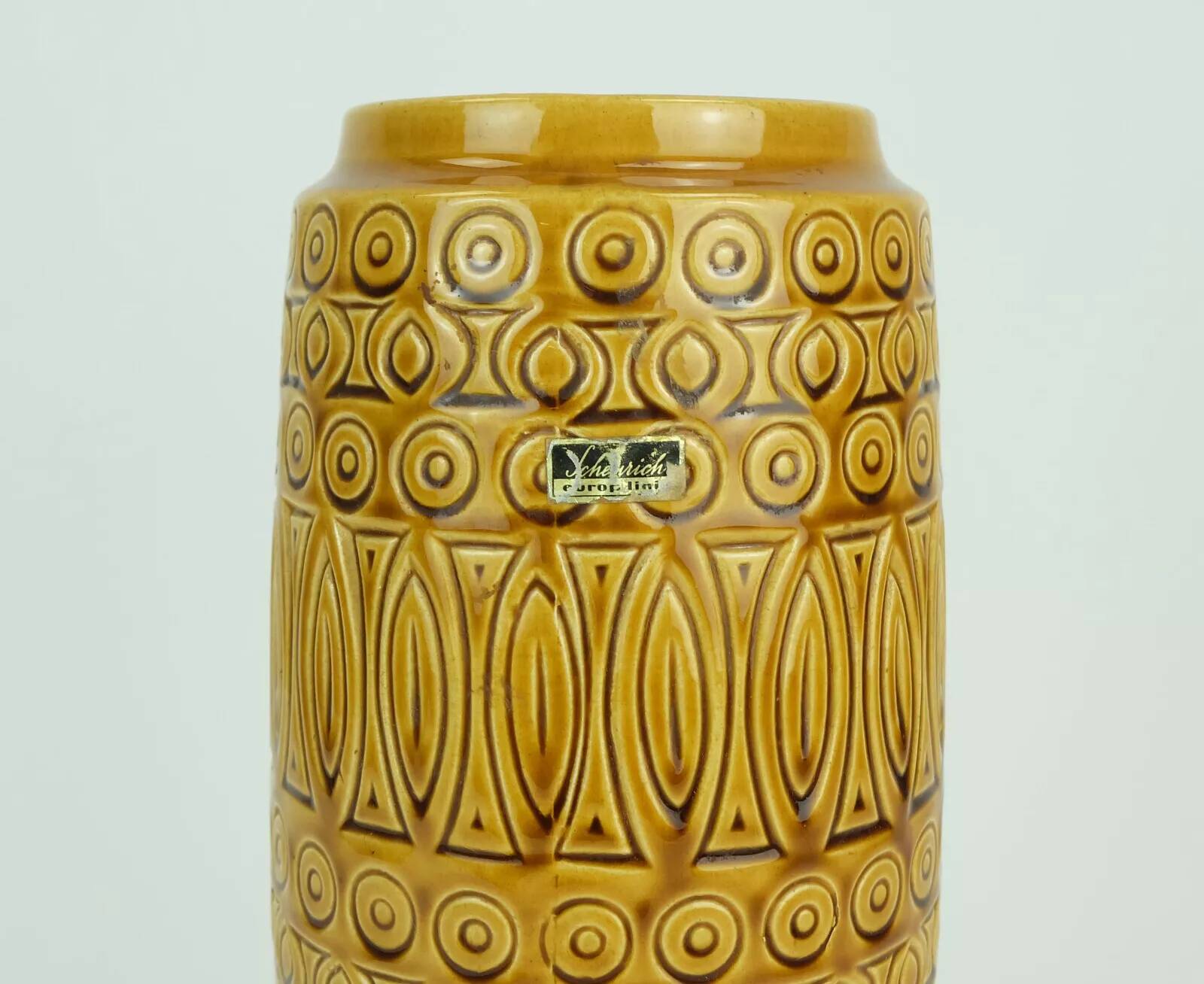 scheurich mid century VASE 1960s decor hellas ochre glaze model 264-30