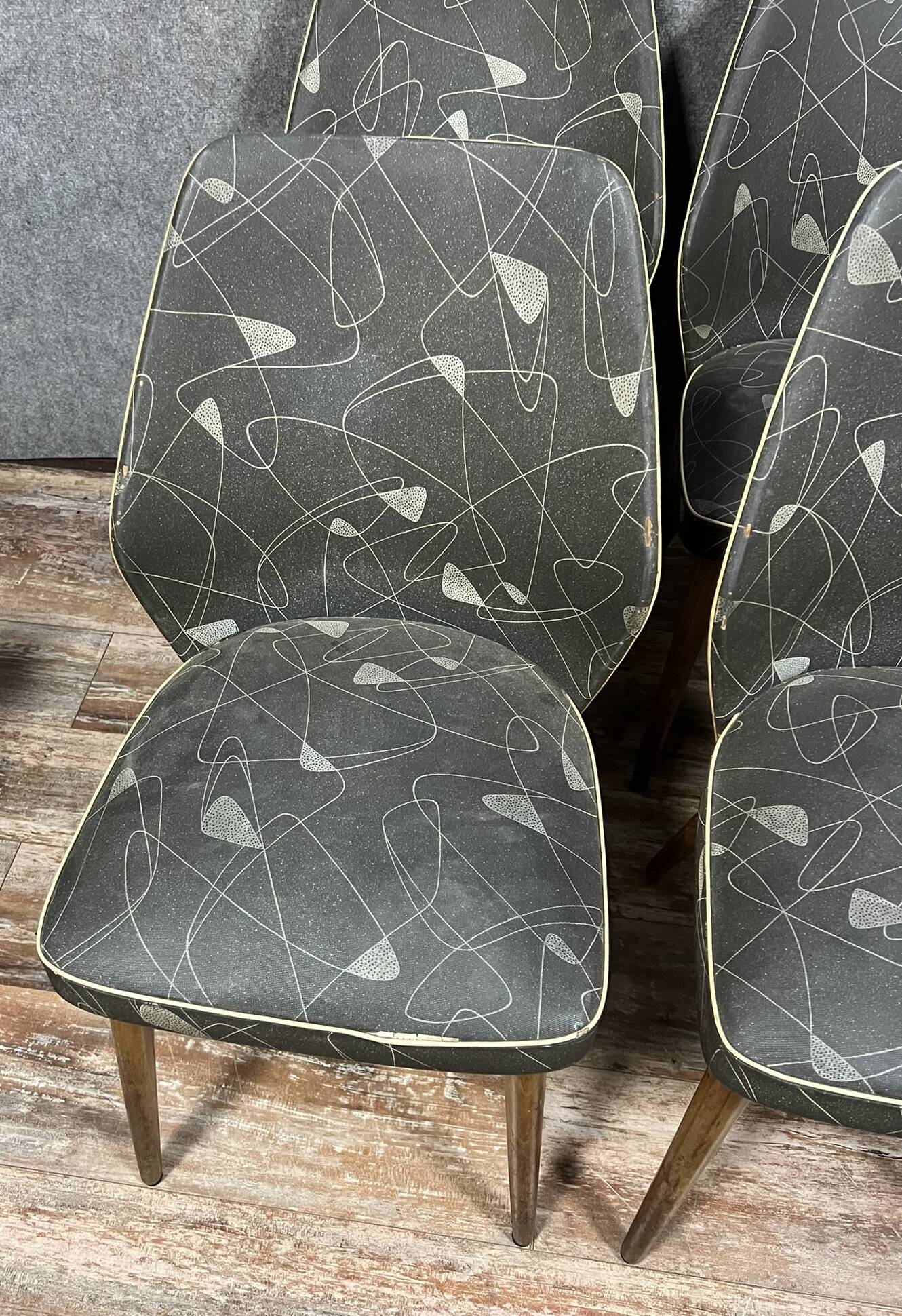 According to Oswald Haerdtl: series of six 60's designer chairs