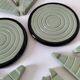 Art Deco celadon and black modular service cutlery rest