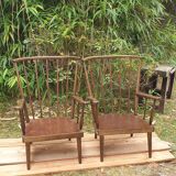 Baumann fan armchair pair