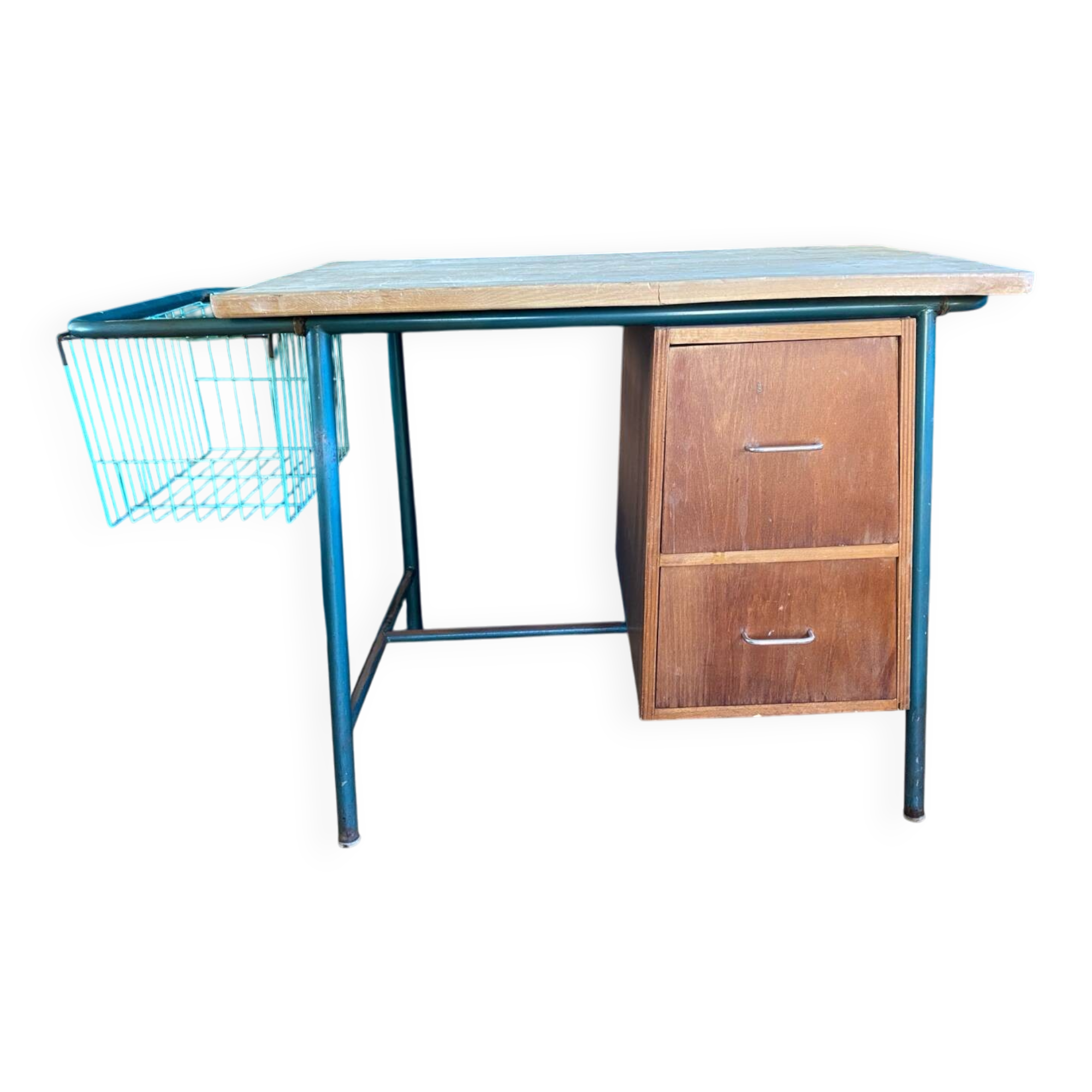 Iron and wood desk