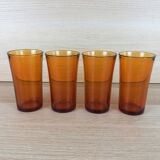 4 amber lemonade glasses