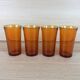 4 amber lemonade glasses