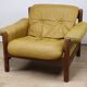 Scandinavian leather and beech armchair, 1960