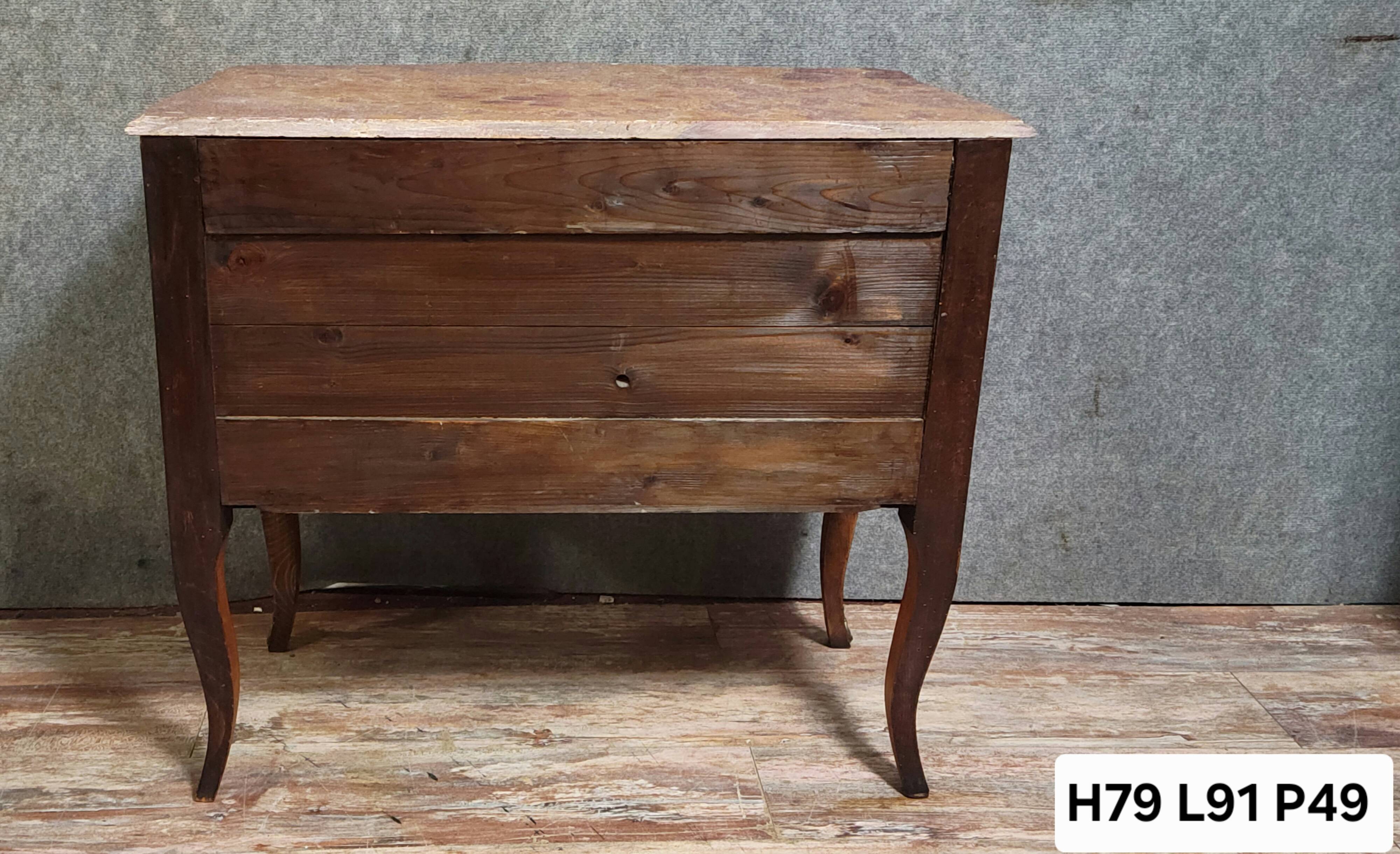 Lady's jump seat commode, curved, Louis XV style made of precious wood.