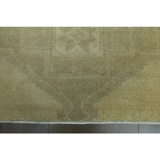 1970s Vintage Turkish Handmade Wool & Cotton Orange Runner Rug 86x230