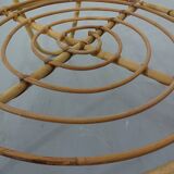 Italian Bamboo & Glass Coffee Table, 1950s