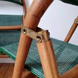 Pair of folding rattan bistro chairs