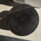 Quadripod coffee table in black monoxyl solid wood