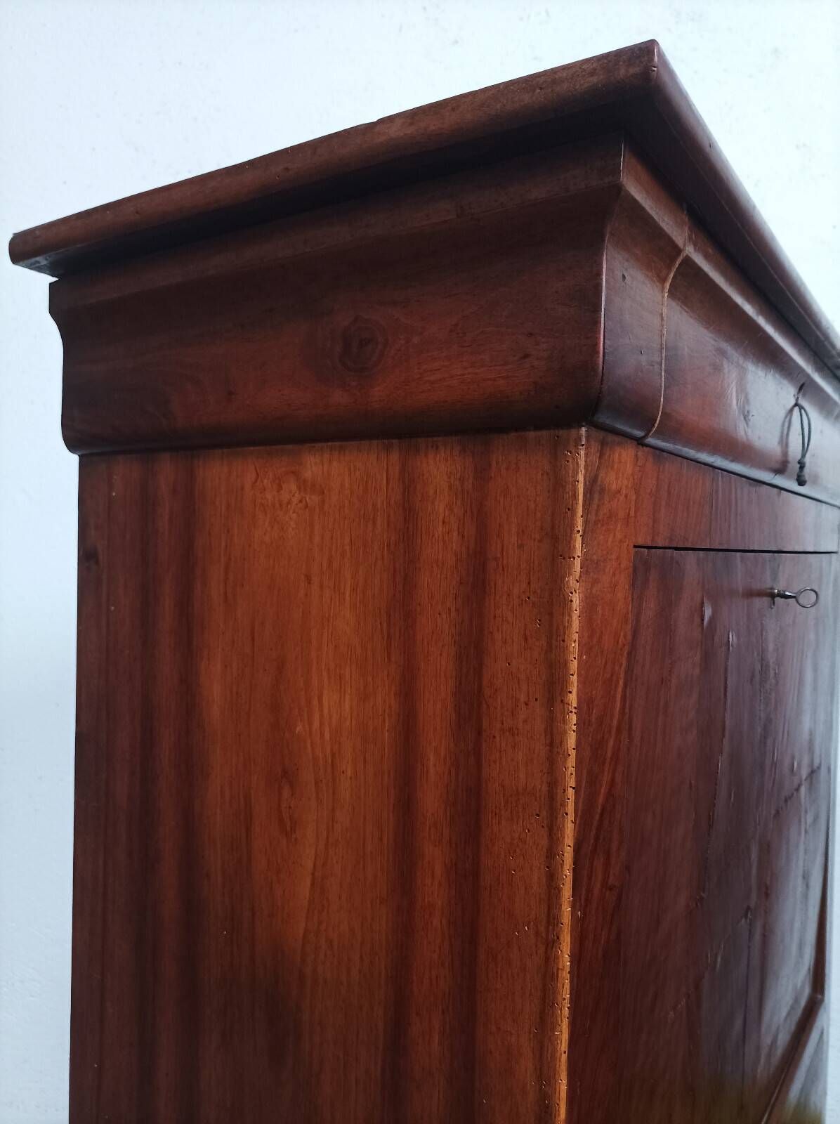 Louis Philippe secretary in oak and walnut burl.