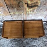 Pair of Vintage Wood Bedside Table #A320