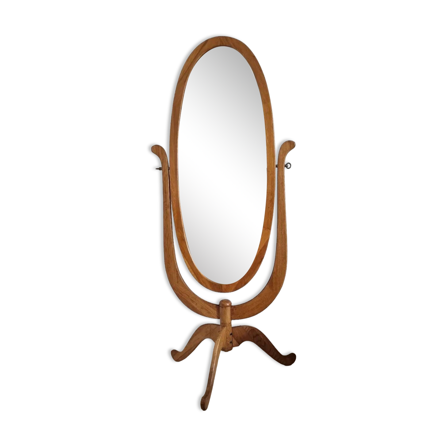 Large vintage solid wood psyche (standing mirror)