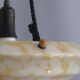 Large Art Deco Glass Pendant Light, Marbled with Rope Suspension, 1920s - 1930s