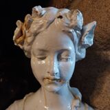 Enamelled cast iron bust, 19th century