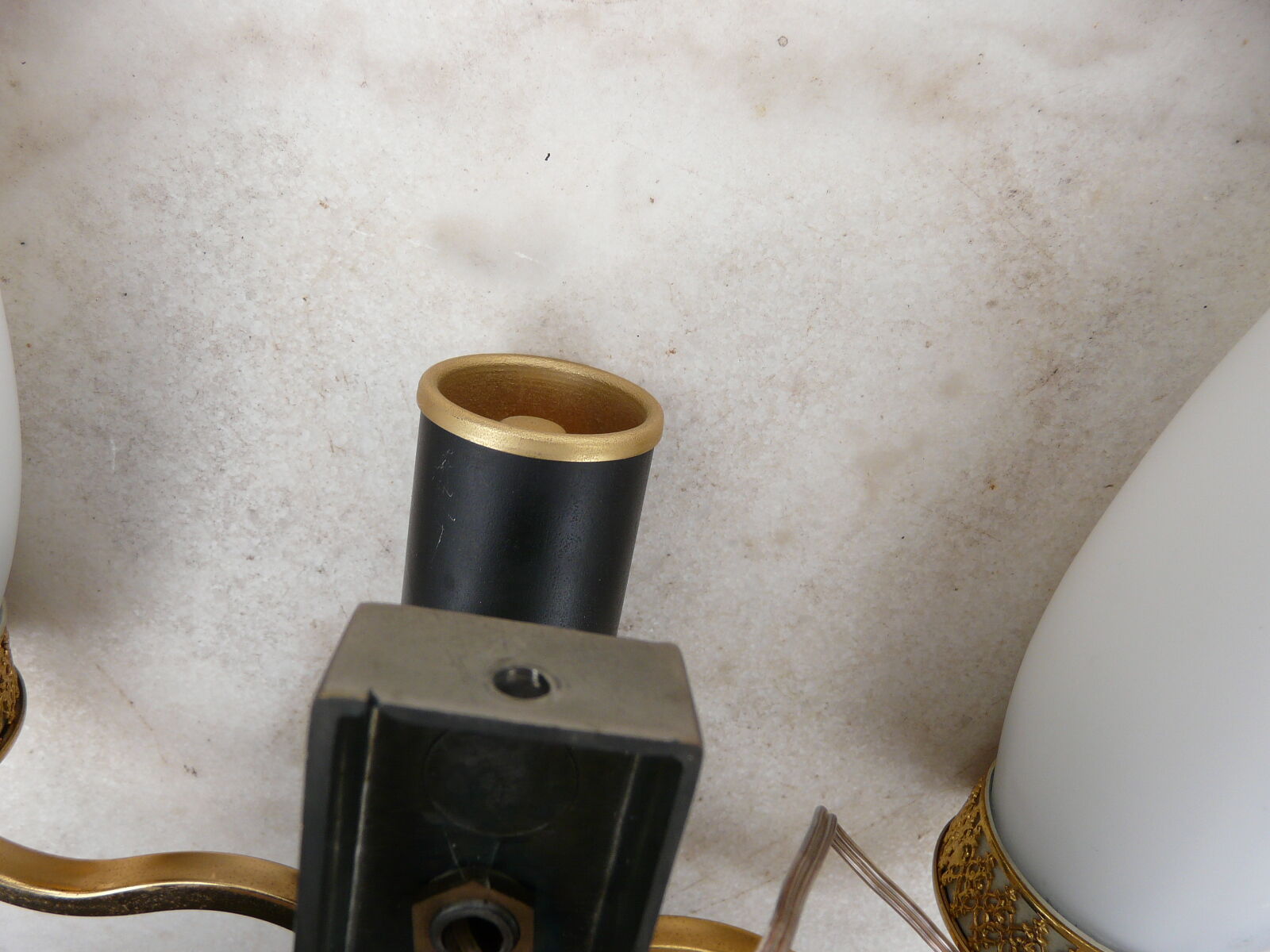 Applique double bras vintage noire et dorée