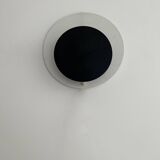 Vintage "Cirkle" wall lamp in black and white lacquered metal, Denmark 1970s