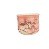 Pot cover in earthenware house and landscape
