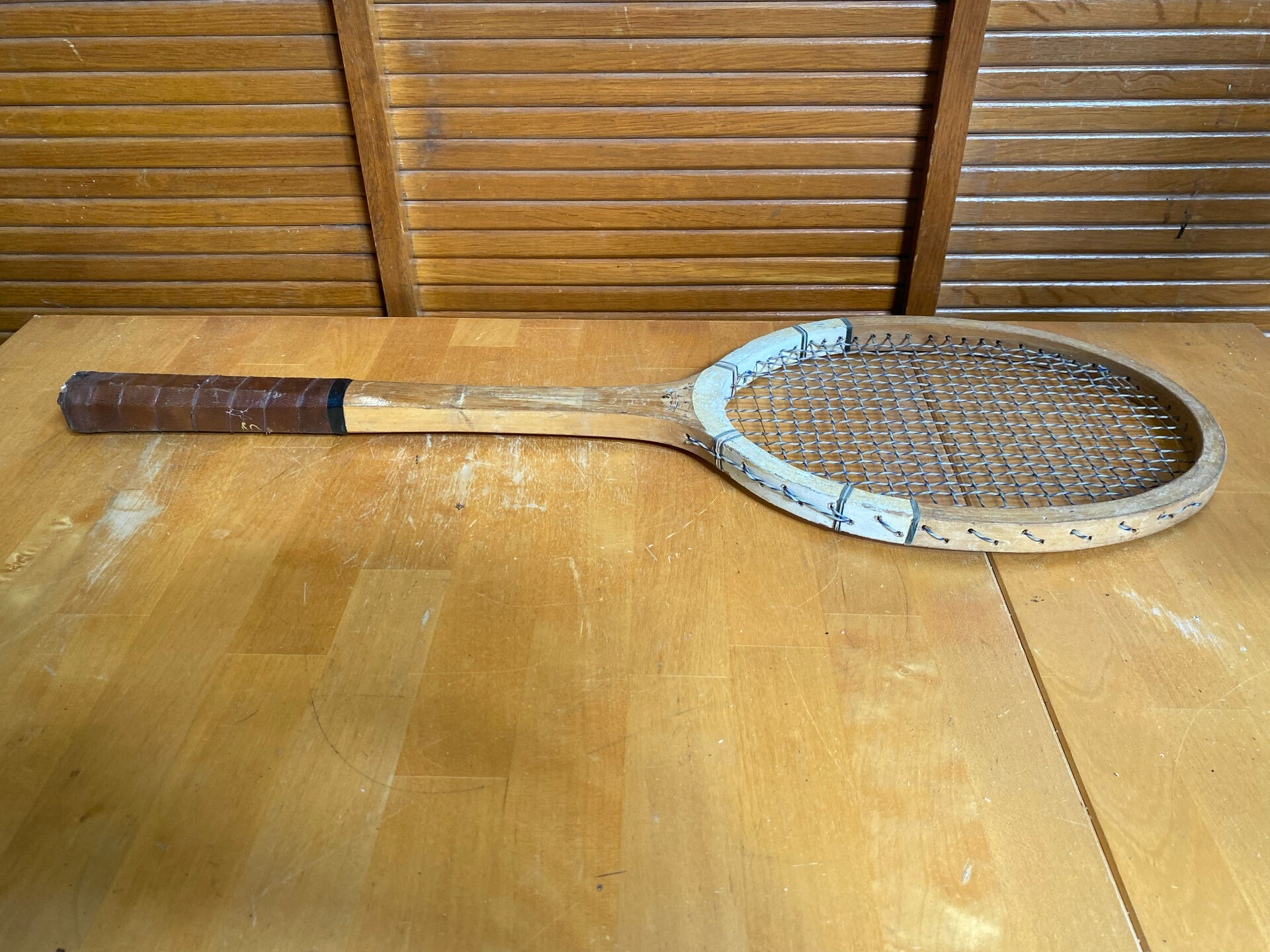 Vintage Wooden Tennis Racket #E214