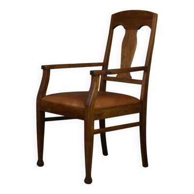 Fauteuil Art Déco en chêne, années 1920-1930