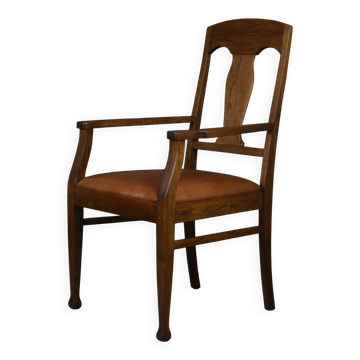 Art Deco Oak Armchair, 1920s–30s