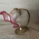 Lampe de bureau ou de chevet annees 1930 1940 en laiton et tulipe en verre depoli