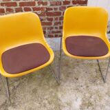 Paire de chaises traineaux Orange