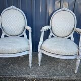 Pair of Louis XVI style armchairs