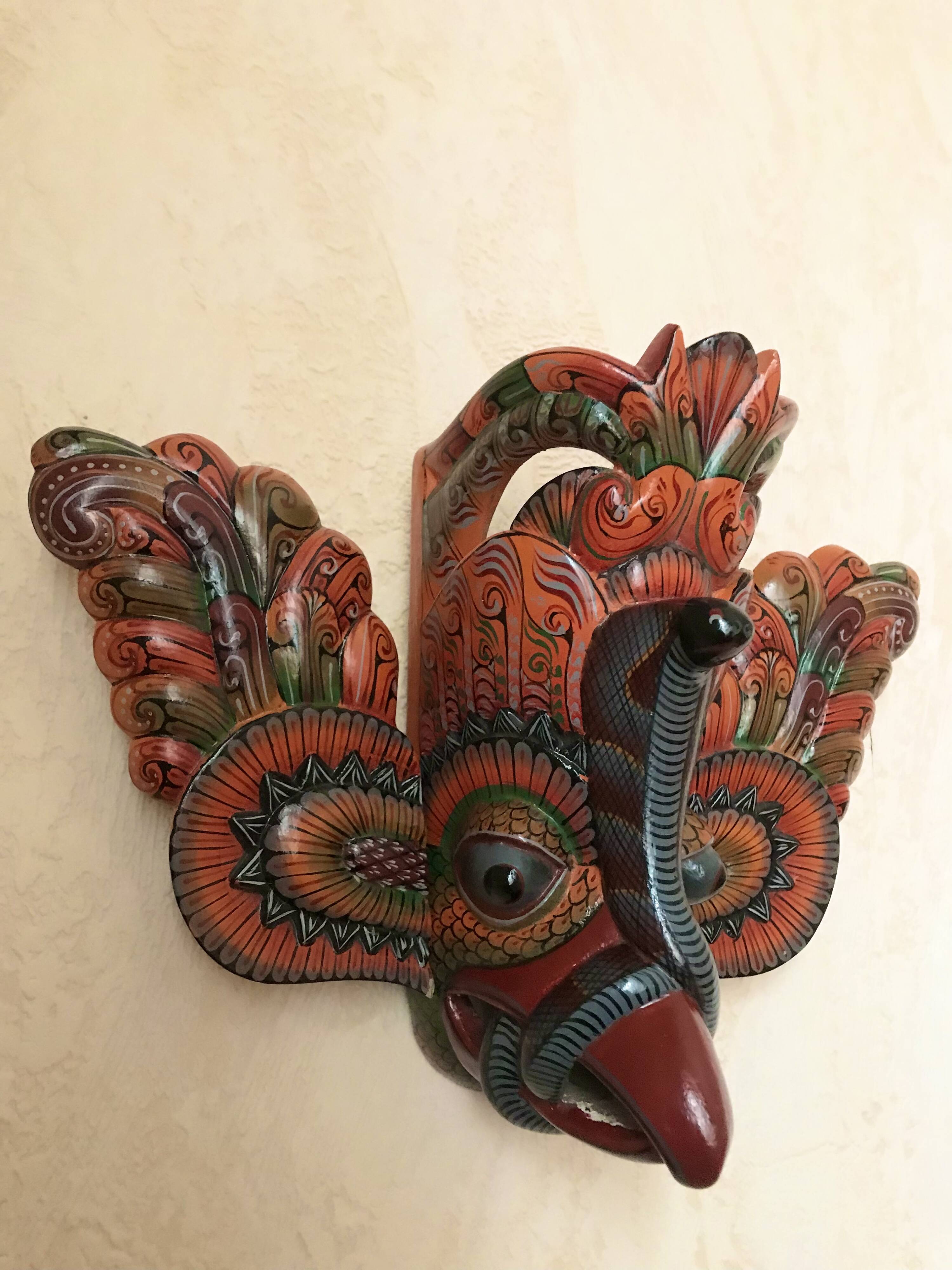 Wooden triptych mask