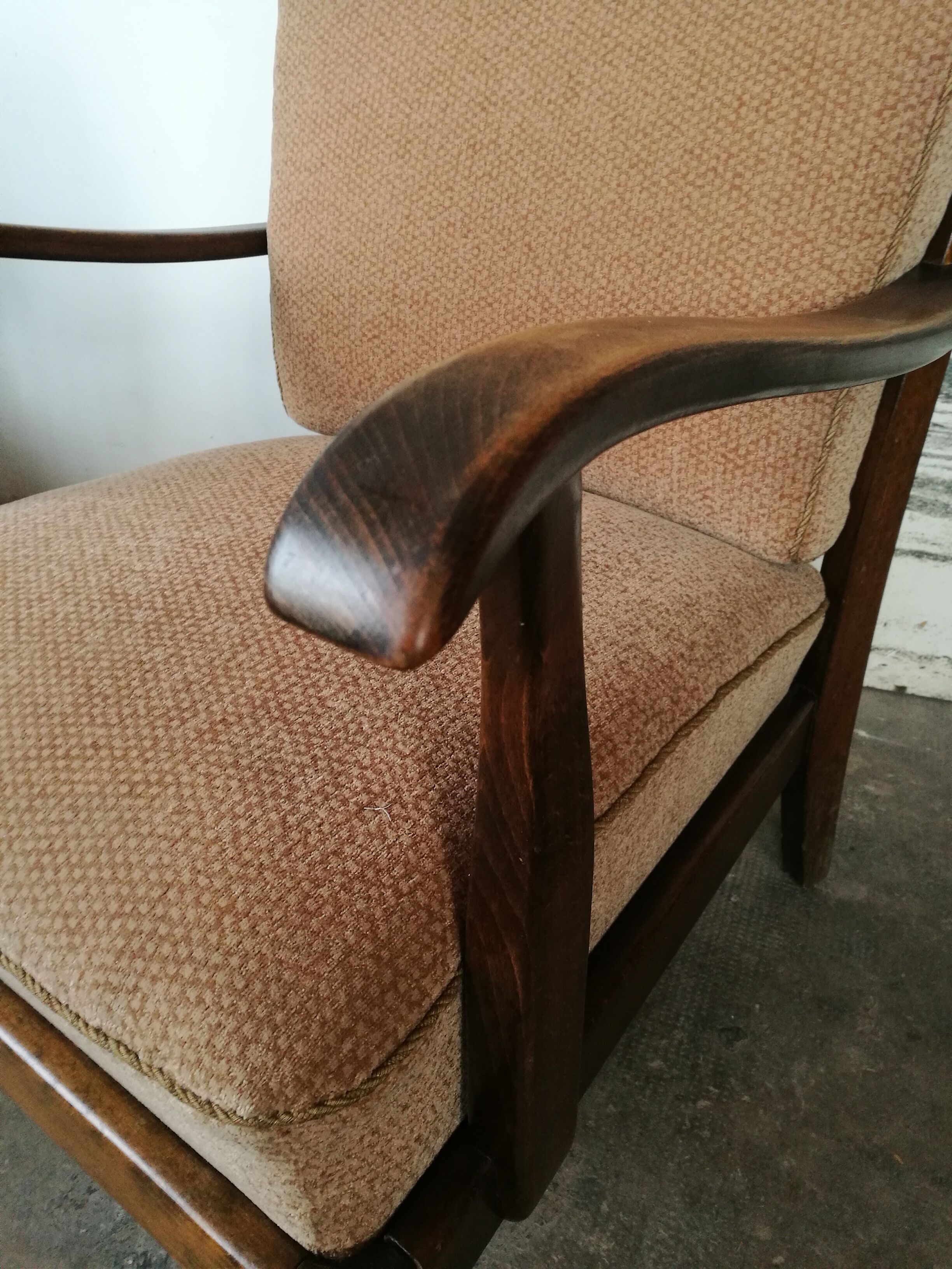 Pair of art deco velvet armchairs