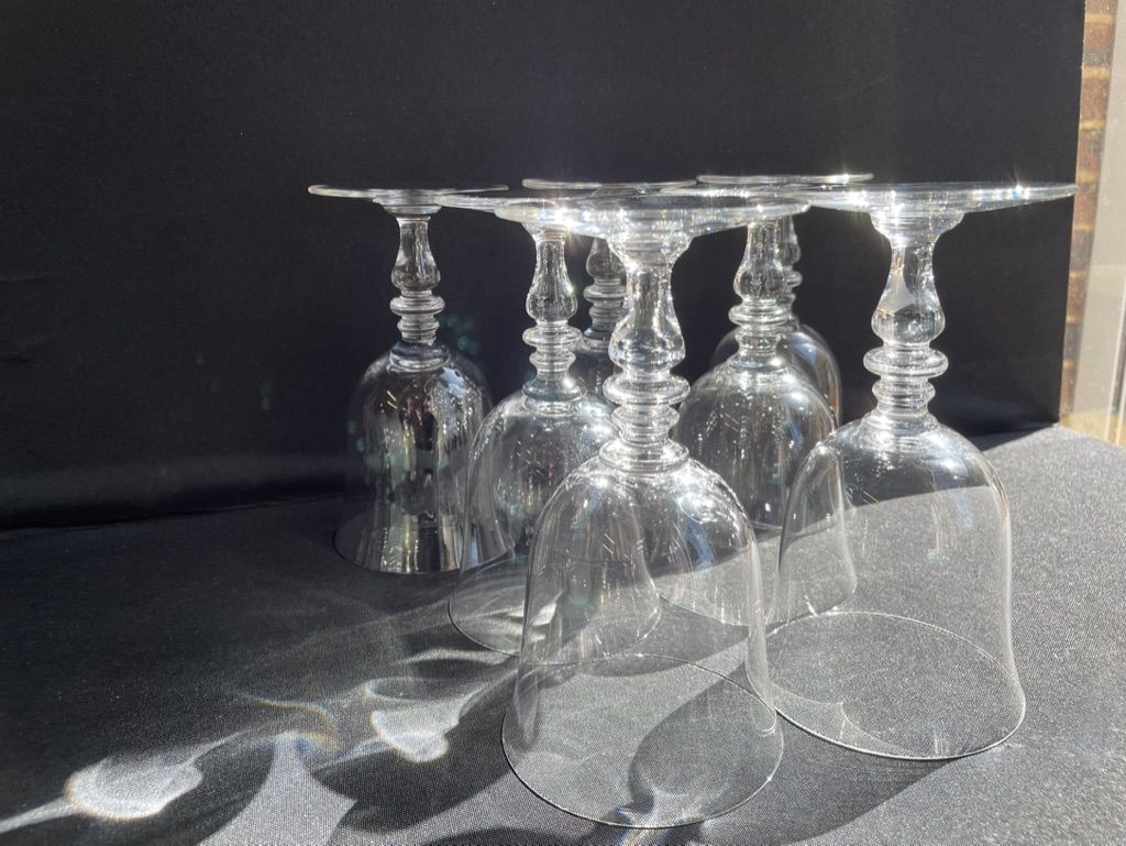 Baccarat – glasses size n°2 - art nouveau - blown plain crystal - service vence