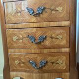Set of 2 rosewood and marquetry bedside tables