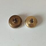 Antique brass and porcelain switch from the 40s/50s