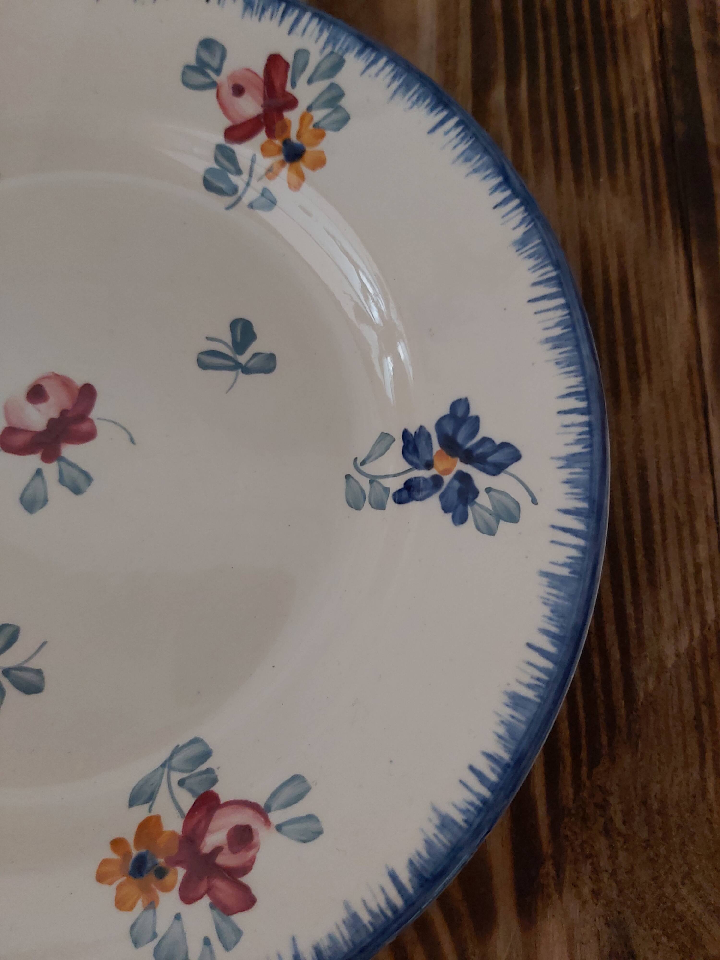 Dessert plates Sarreguemines décor Flowers of Alsace