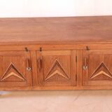 Antique low art deco sideboard in Burmese teak